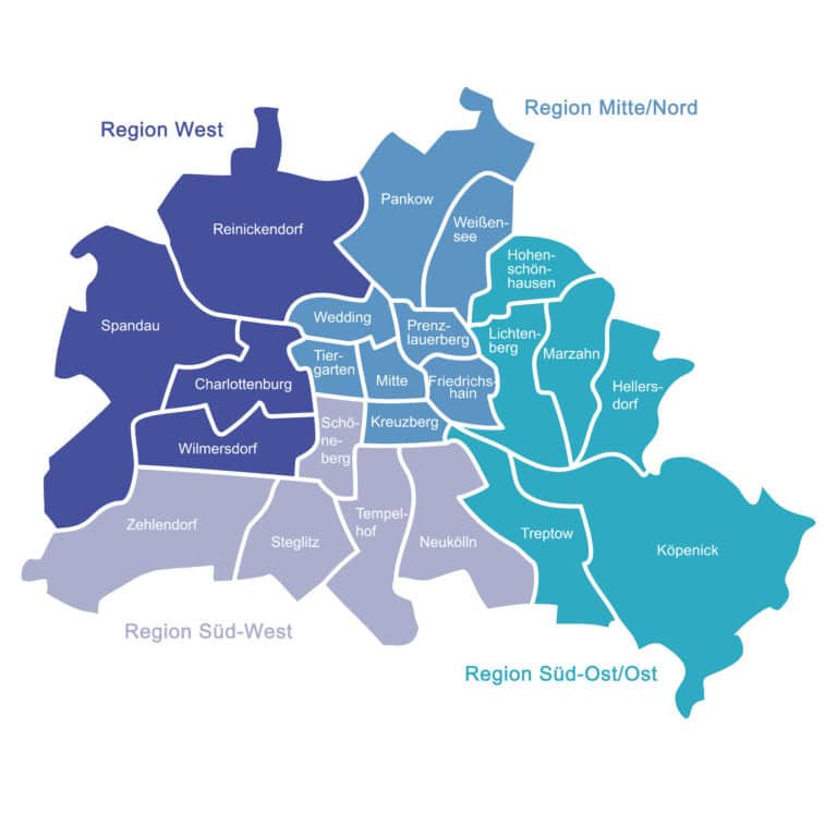 Lotse-Regionen in Berlin-Karte